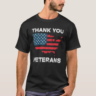 Camiseta Bandeira Americana Obrigado Veteranos, Dia dos Vet