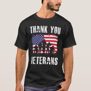 Camiseta Bandeira Americana Obrigado Veteranos Por Homens M
