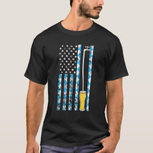 Camiseta Bandeira Americana Oktoberfest Padrão Bávaro Alemã