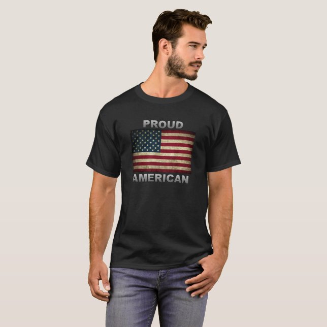 Camiseta Bandeira AMERICANA Orgulhosa (Frente Completa)