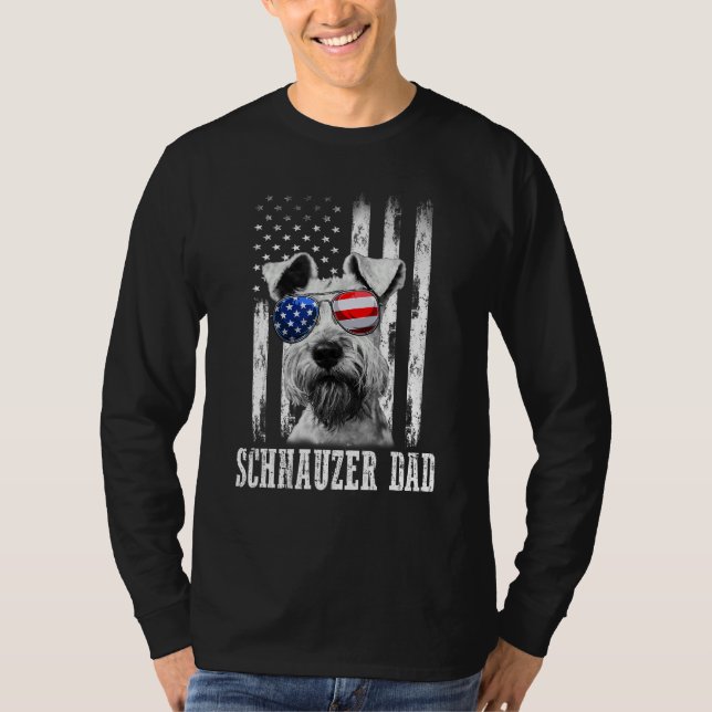Camiseta Bandeira americana orgulhosa do Schnauzer  Mãe Pai (Frente)