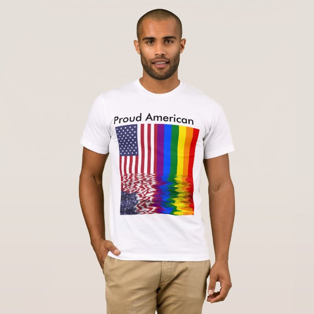 Camiseta Bandeira americana orgulhosa dos EUA do orgulho (Frente Completa)