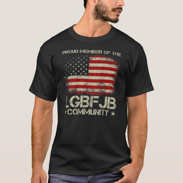 Camiseta Bandeira Americana Orgulhosa Membro Da Comunidade  (Frente)