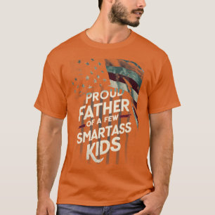 Camiseta Bandeira Americana Orgulhosa Pai De Algumas Crianç