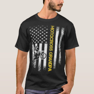 Camiseta Bandeira Americana Orud Motocross Dirt Bike Avô Si