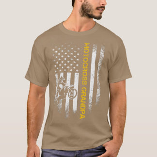 Camiseta Bandeira Americana Orud Motocross Dirt Bike Avô Si