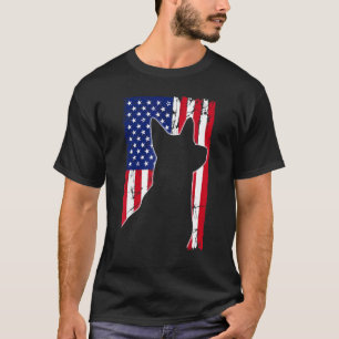 Camiseta Bandeira Americana Pai de Cães Australianos Mãe Pu