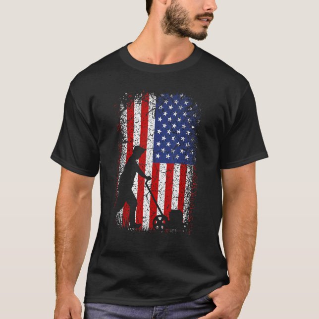 Camiseta Bandeira americana paisagista 4° de julho (Frente)