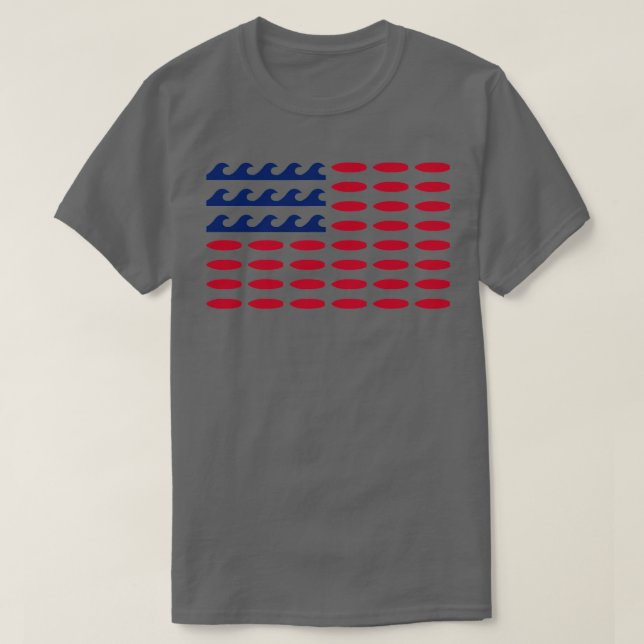 Camiseta Bandeira Americana Para Amantes De Surfe (Frente do Design)