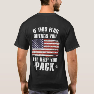 Camiseta Bandeira Americana Para Sublimação, Se Você Ofende