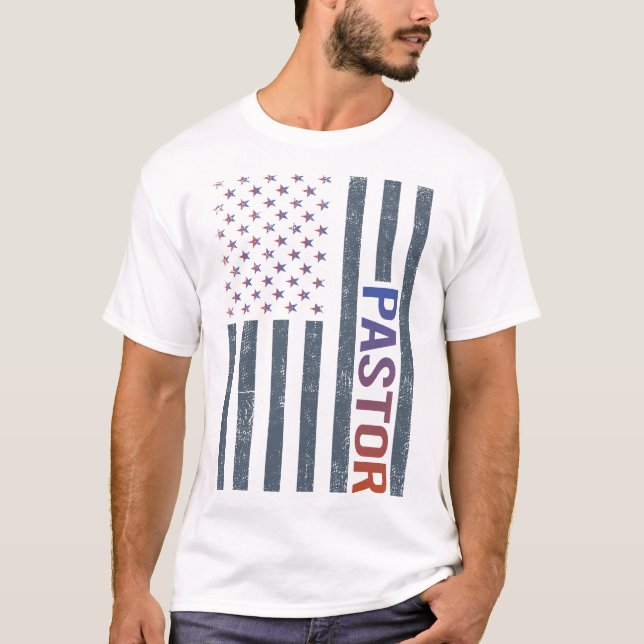 Camiseta Bandeira Americana - Pastor (Frente)