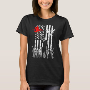 Camiseta Bandeira Americana Pato Patriótico Caça à Ave Aquá