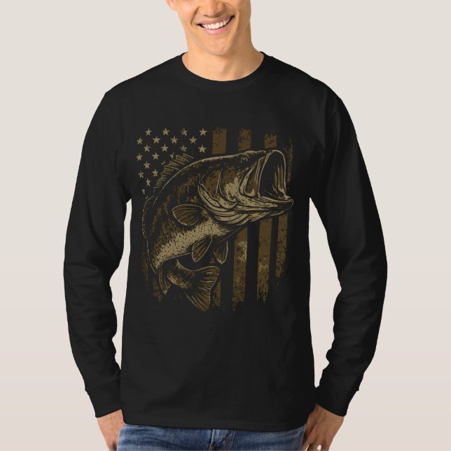 Camiseta Bandeira Americana - Patriota de Pesca (Frente)