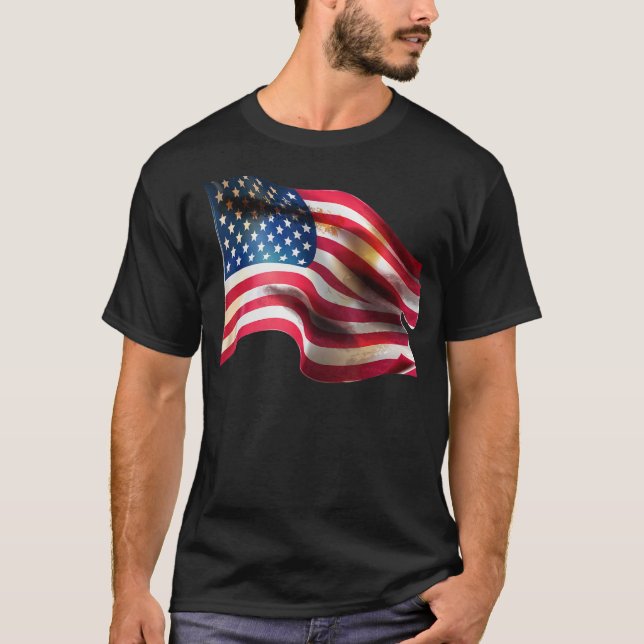 Camiseta Bandeira Americana Patriótica (Frente)