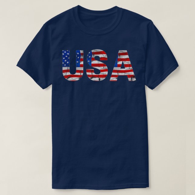 Camiseta Bandeira Americana Patriótica 4 de julho Bald Eagl (Frente do Design)