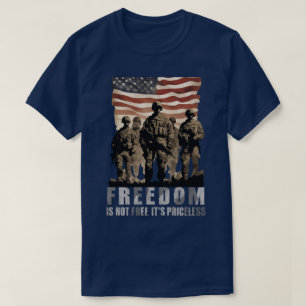 Camiseta Bandeira Americana Patriótica A liberdade não é gr