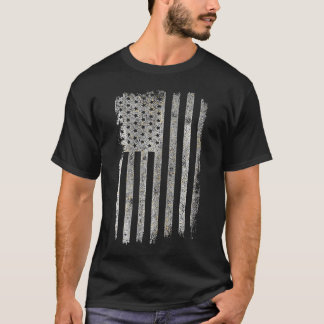 Camiseta Bandeira Americana Patriótica Afastada Bandeira Am