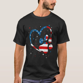 Camiseta Bandeira Americana Patriótica Cachorro & Gato Impr