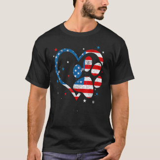 Camiseta Bandeira Americana Patriótica Cachorro & Gato Impr