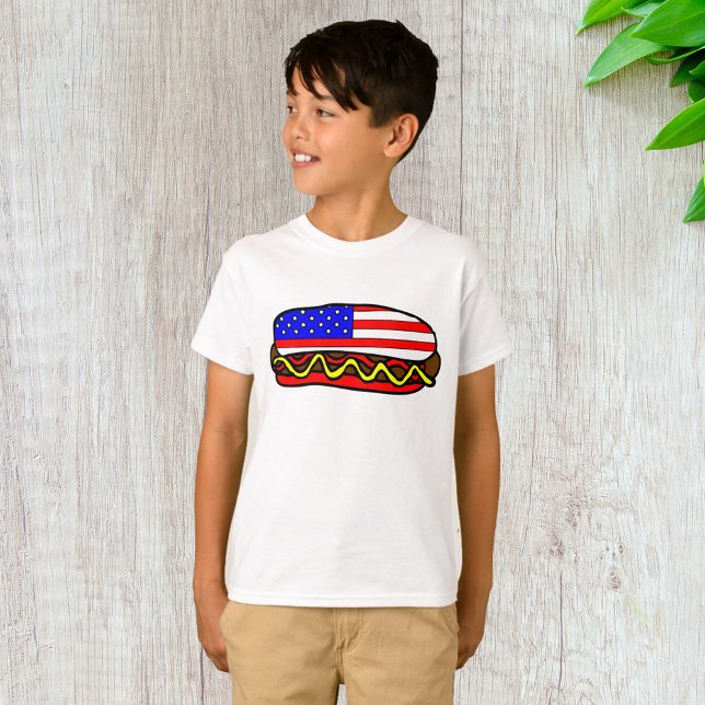 Camiseta Bandeira Americana Patriótica Cão Quente (Criador carregado)