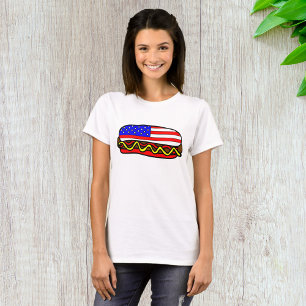 Camiseta Bandeira Americana Patriótica Cão Quente