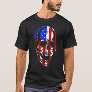 Camiseta Bandeira Americana Patriótica com Pacote de Crânio