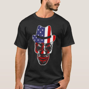 Camiseta Bandeira Americana Patriótica com Pacote de Crânio