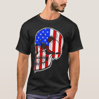Camiseta Bandeira Americana Patriótica com Pacote de Crânio