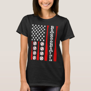 Camiseta Bandeira Americana Patriótica de Baseball - Base d