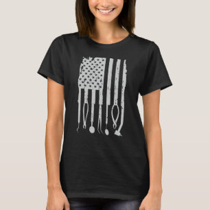 Camiseta Bandeira americana patriótica de higienista denta