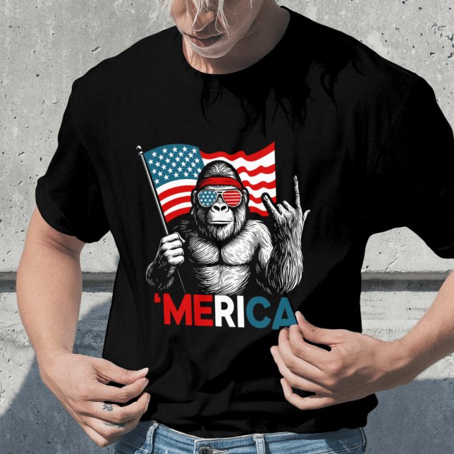 Camiseta Bandeira Americana Patriótica De Pé Grande 4 De Ju (Criador carregado)