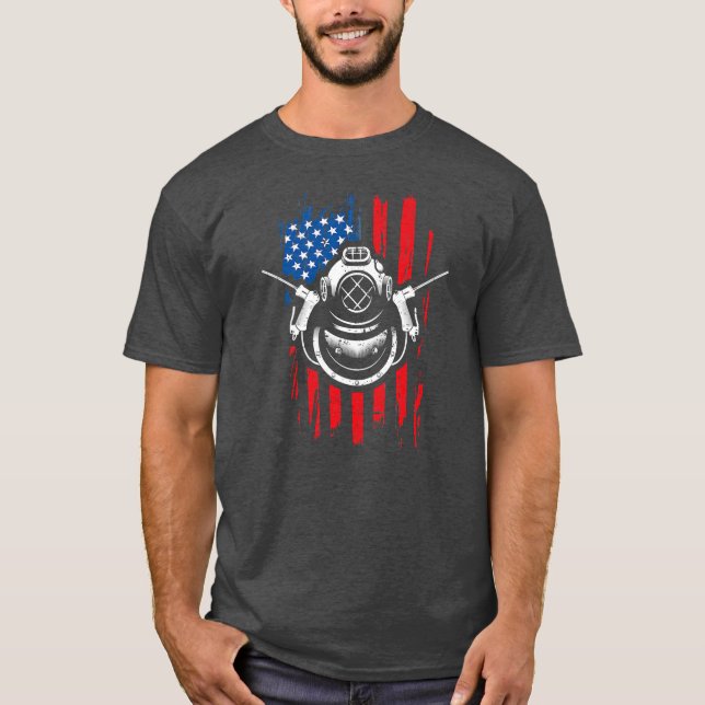 Camiseta Bandeira Americana Patriótica de Soldadura Submari (Frente)