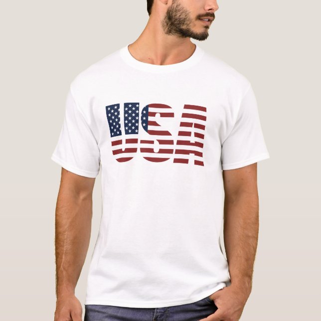 Camiseta Bandeira americana patriótica E.U. dos EUA 4o (Frente)