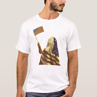 Camiseta Bandeira Americana Patriótica Fantasma Halloween