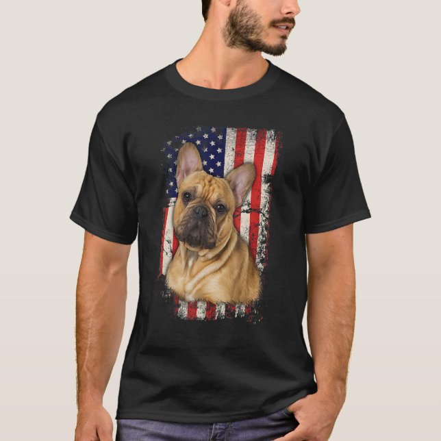 Camiseta Bandeira Americana Patriótica Francesa 4º De Julho (Frente)