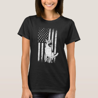 Camiseta Bandeira Americana Patriótica German shepherd 7
