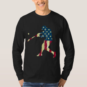 Camiseta Bandeira Americana Patriótica Hoodie Baseball H