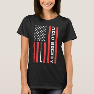 Camiseta Bandeira Americana Patriótica Hóquei de Campo EUA