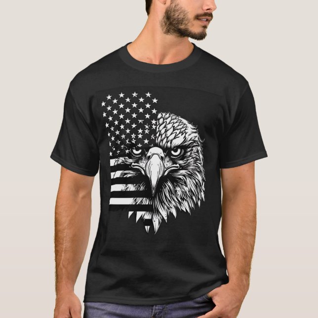 Camiseta Bandeira Americana Patriótica impressão (Frente)