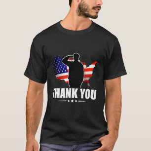 Camiseta Bandeira Americana Patriótica Obrigado Pelo Seu Se
