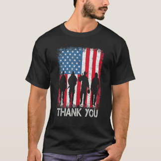 Camiseta Bandeira Americana Patriótica Obrigado Por Homens 