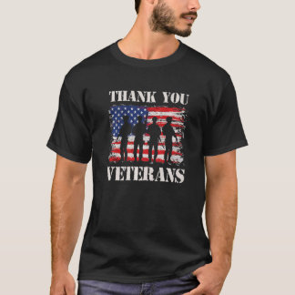Camiseta Bandeira Americana Patriótica Obrigado Veteranos P