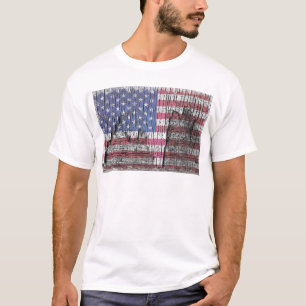 Camiseta Bandeira americana patriótica pintada casca do