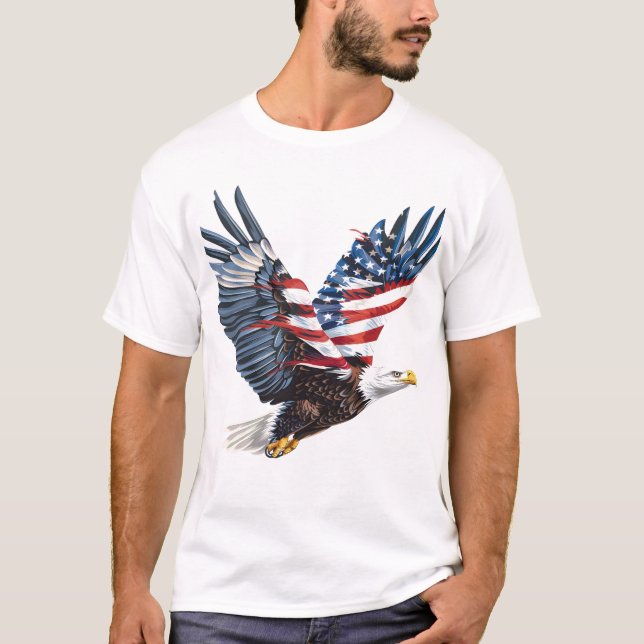 Camiseta Bandeira Americana Patriótica T-Shirt (Frente)