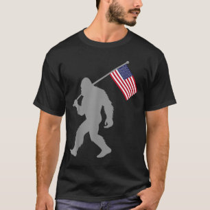Camiseta Bandeira Americana Pé Grande Vermelho Branco Azul