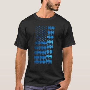 Camiseta Bandeira Americana Peixe de Água Salgada Para Home