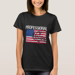 Camiseta Bandeira Americana - Pesca Funny - Retro Professio