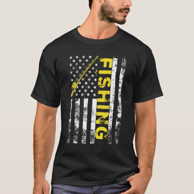 Camiseta Bandeira Americana Pescaria Usa Patriótica (Frente)