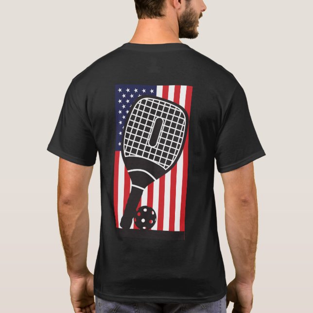 Camiseta Bandeira Americana, Pickleball, Atreve-se a Dink (Verso)