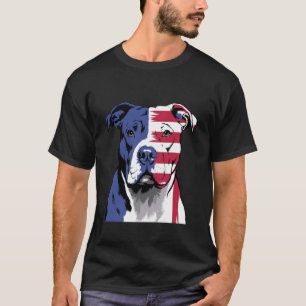 Camiseta Bandeira Americana Pitbull Patriótico Bandeira EUA